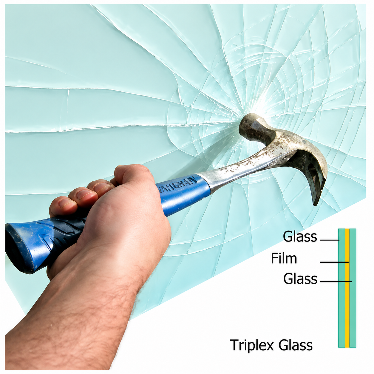 Laminated Triplex Impact Resistant Glass