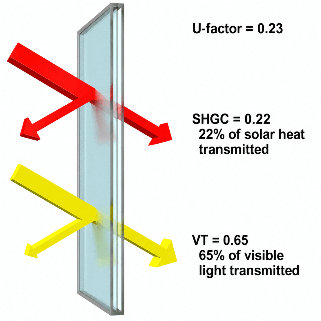 Triple-pane Low-E argon glass package for high-performance European windows